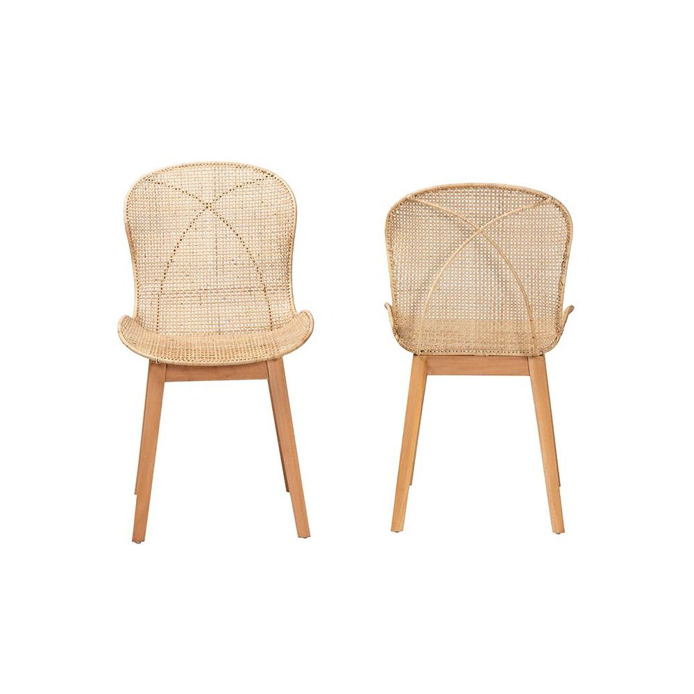 Rattan 2-Piece Dining Chair Set. Picture 2