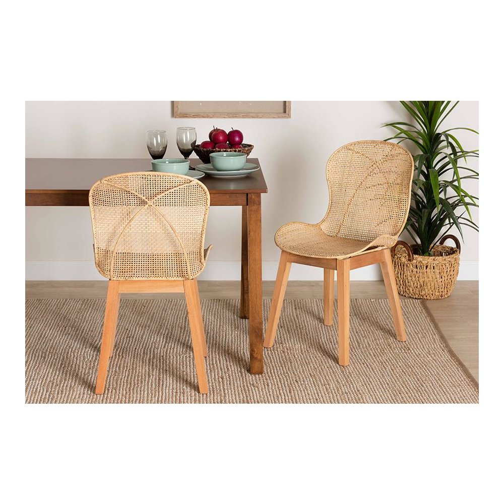 Rattan 2-Piece Dining Chair Set. Picture 7
