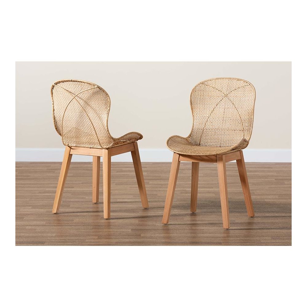 Rattan 2-Piece Dining Chair Set. Picture 8