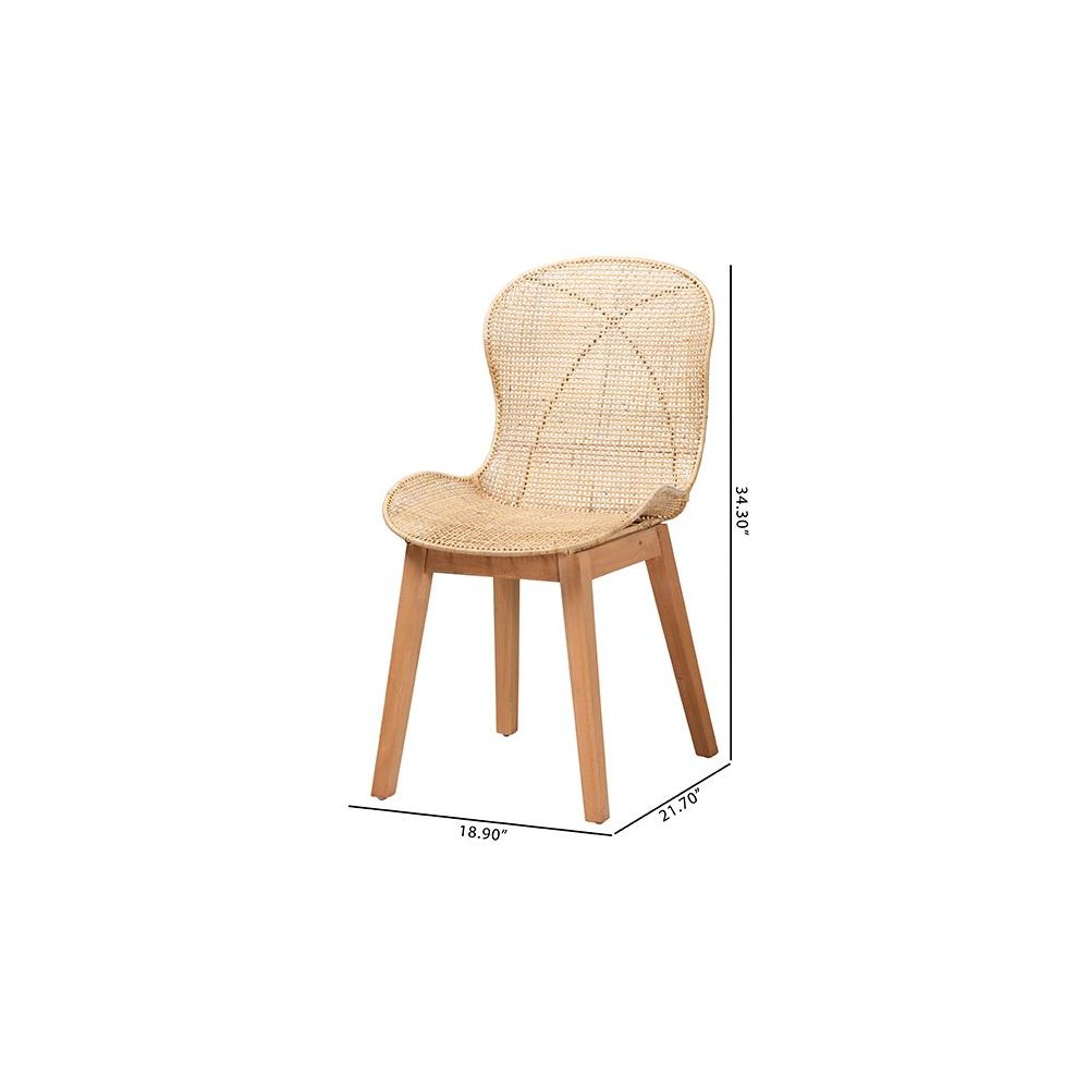 Rattan 2-Piece Dining Chair Set. Picture 9