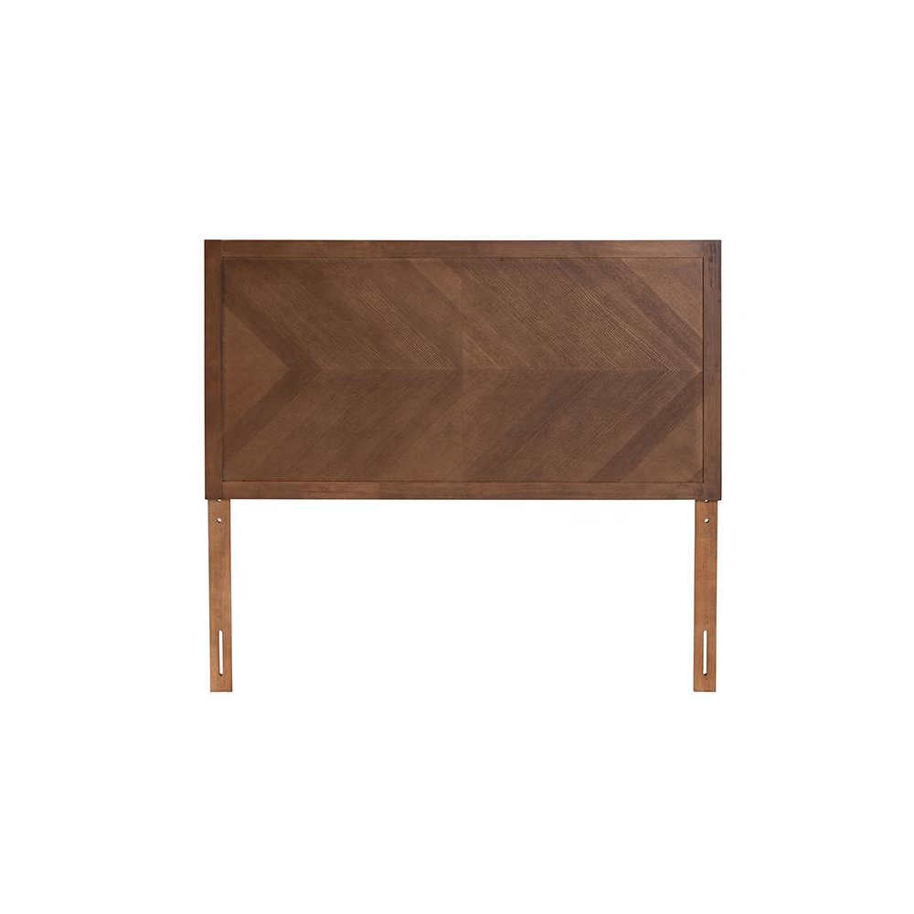 Terrian Classic and Traditional Ash Walnut Finished Wood Queen Size Headboard. Picture 2