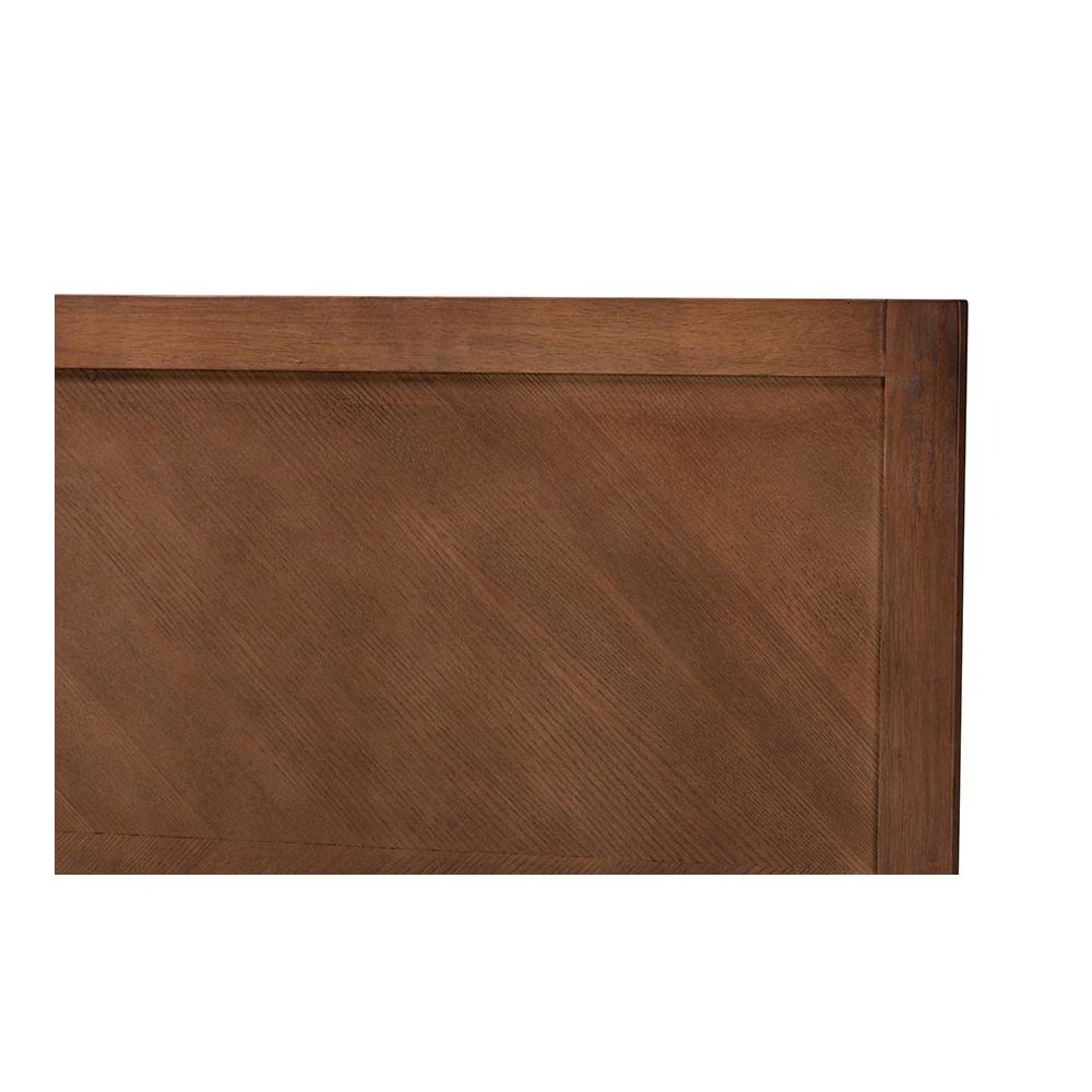 Terrian Classic and Traditional Ash Walnut Finished Wood Queen Size Headboard. Picture 3