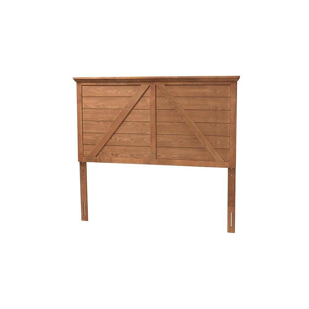 Yorick Classic and Traditional Ash Walnut Finished Wood Queen Size Headboard. Picture 1