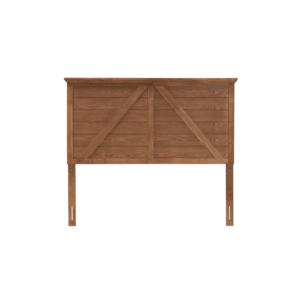 Yorick Classic and Traditional Ash Walnut Finished Wood Queen Size Headboard. Picture 2