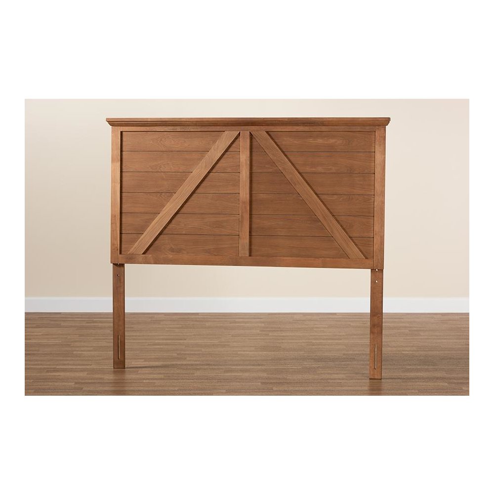 Yorick Classic and Traditional Ash Walnut Finished Wood Queen Size Headboard. Picture 6