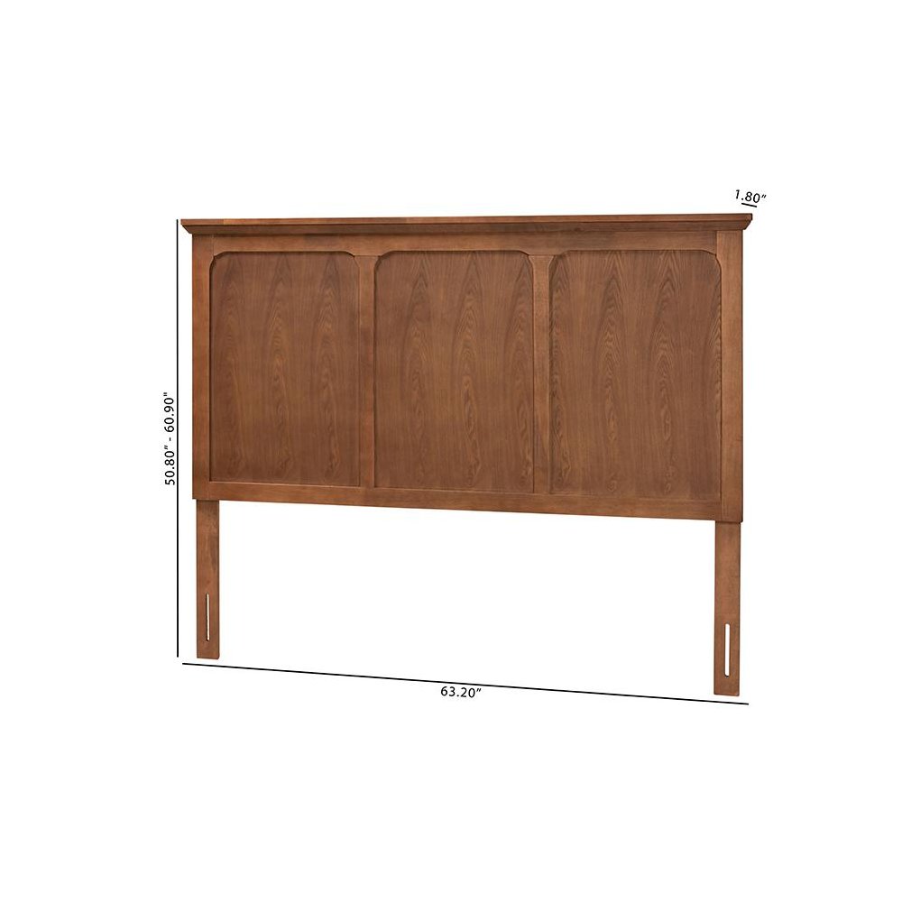 Alarice Classic and Traditional Ash Walnut Finished Wood Queen Size Headboard. Picture 7