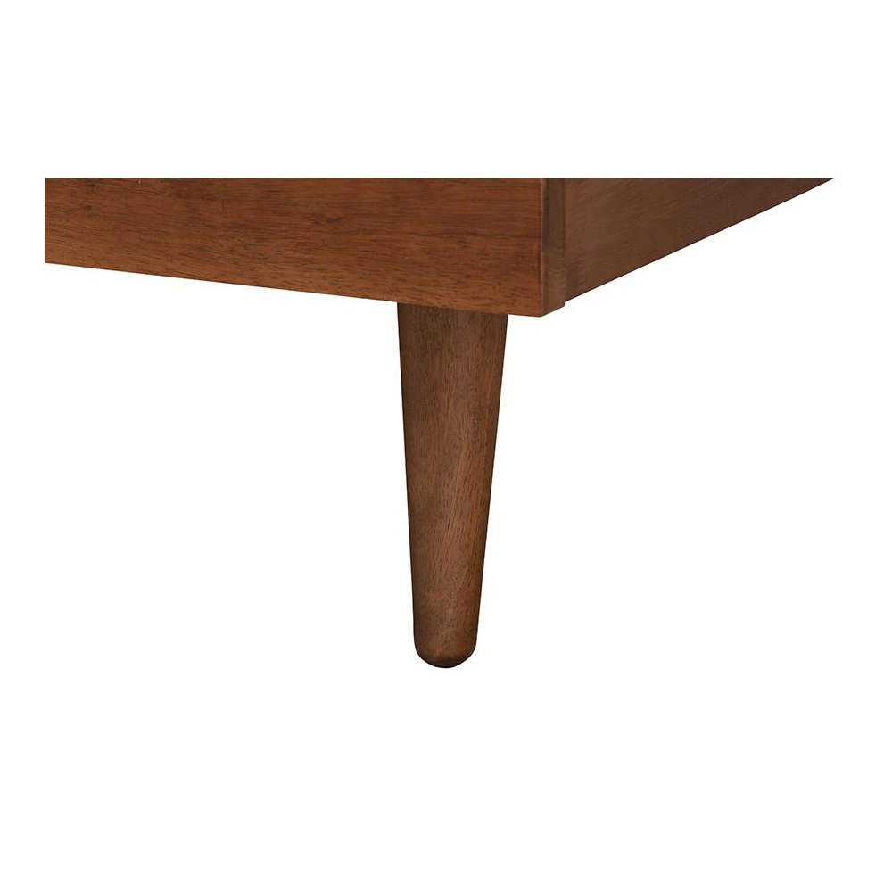 Walnut Finished Wood Queen Size Platform Storage Bed with Built-In Nightstands. Picture 7