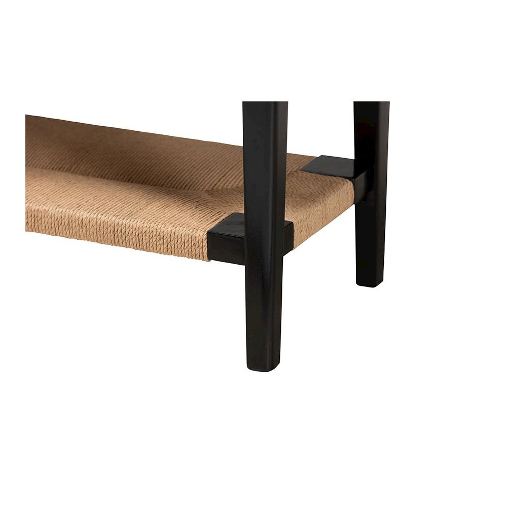 Bohemian Black Finished Bayur Wood 1-Drawer Console Table. Picture 6