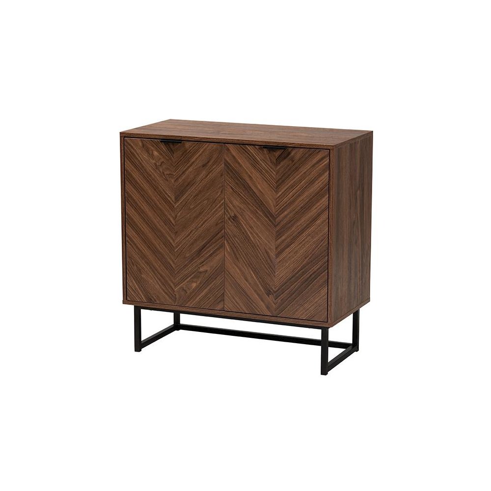 Baxton Studio Sadia Modern Walnut Brown Finished Wood Storage Cabinet. Picture 1