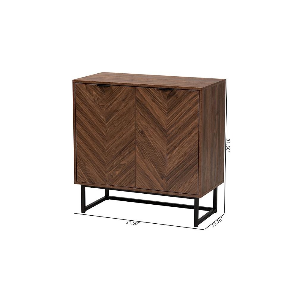 Baxton Studio Sadia Modern Walnut Brown Finished Wood Storage Cabinet. Picture 10