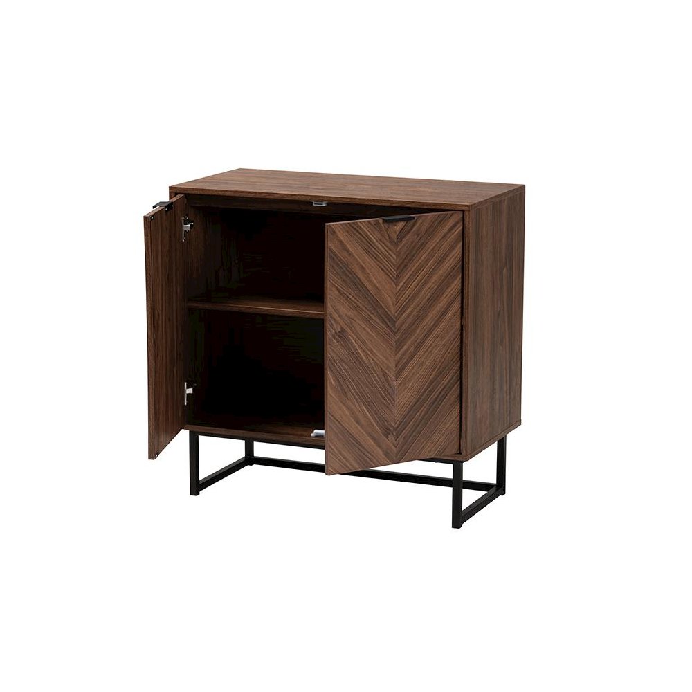 Baxton Studio Sadia Modern Walnut Brown Finished Wood Storage Cabinet. Picture 2