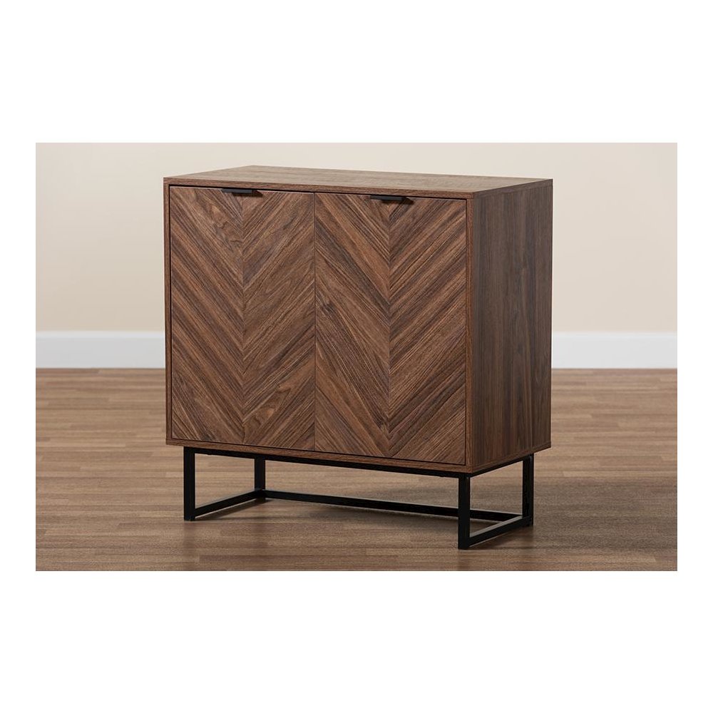 Baxton Studio Sadia Modern Walnut Brown Finished Wood Storage Cabinet. Picture 9