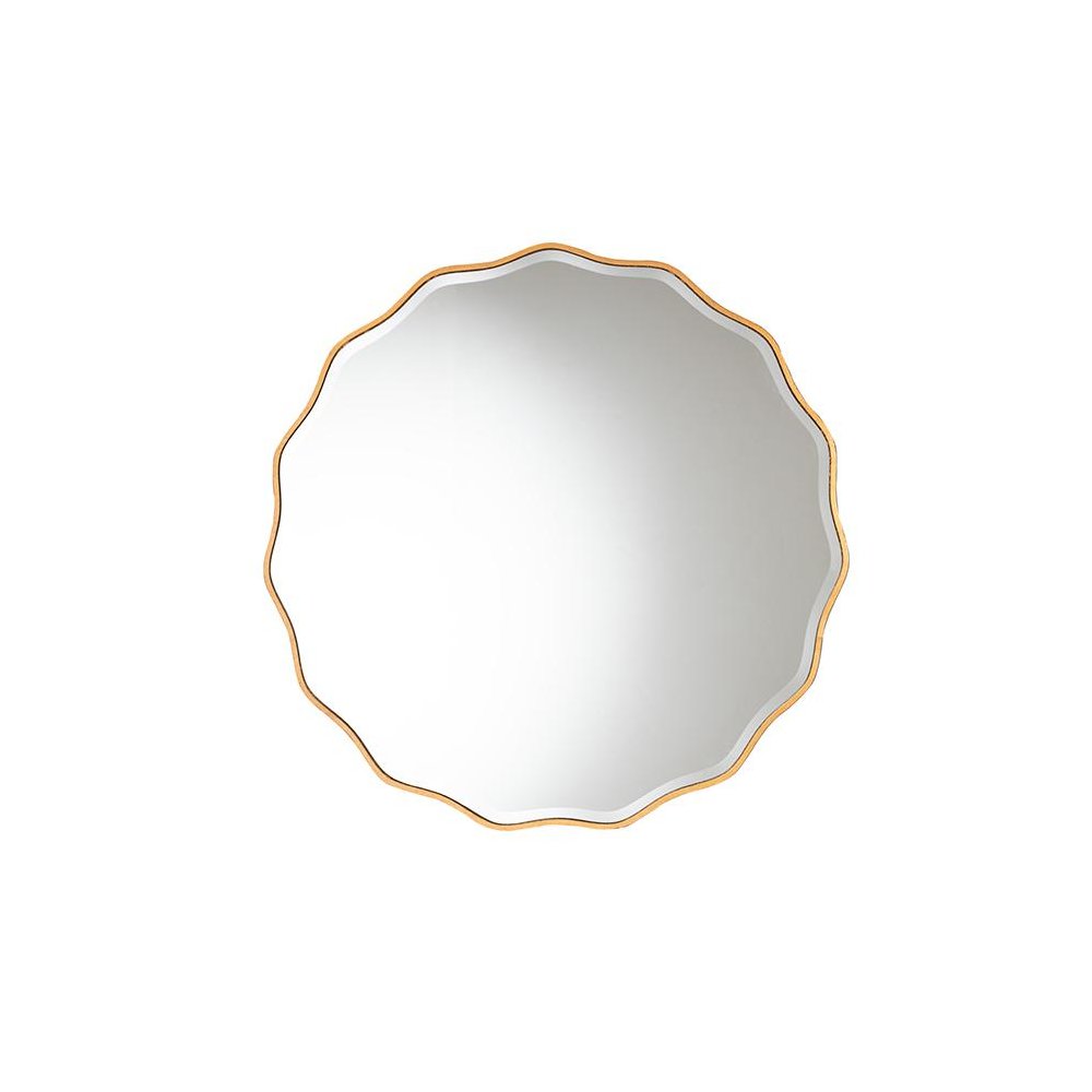 Weston Modern Glam and Luxe Antique Goldleaf Finished Wood Accent Wall Mirror. Picture 1