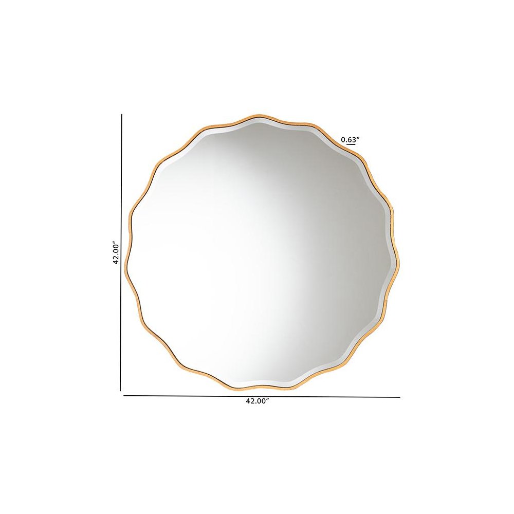 Weston Modern Glam and Luxe Antique Goldleaf Finished Wood Accent Wall Mirror. Picture 4