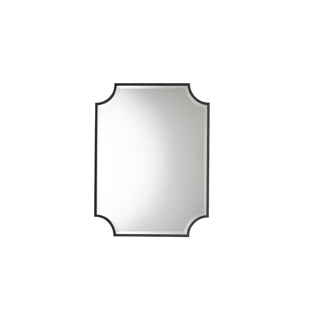 Baxton Studio Parcenet Modern Black Finished Metal Accent Wall Mirror. Picture 1