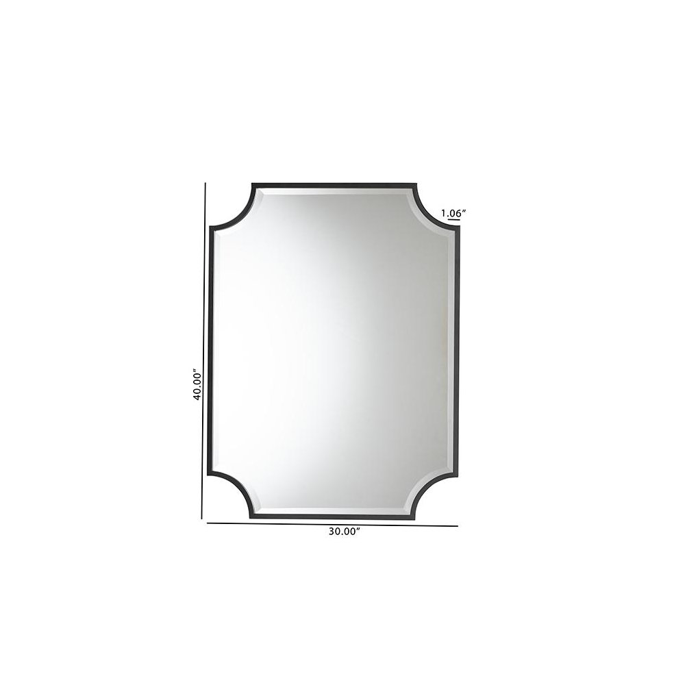 Baxton Studio Parcenet Modern Black Finished Metal Accent Wall Mirror. Picture 5