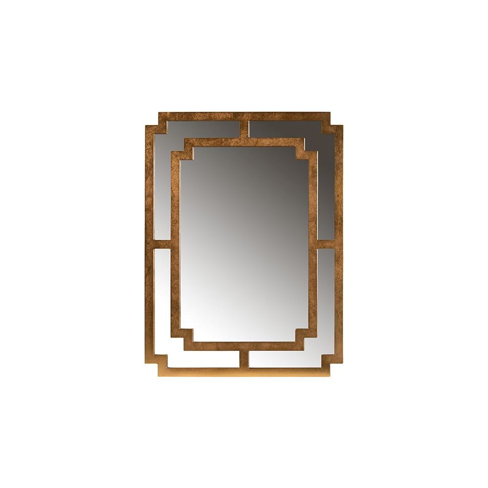 Dayana Modern and Contemporary Antique Gold Finished Wood Accent Wall Mirror. Picture 1