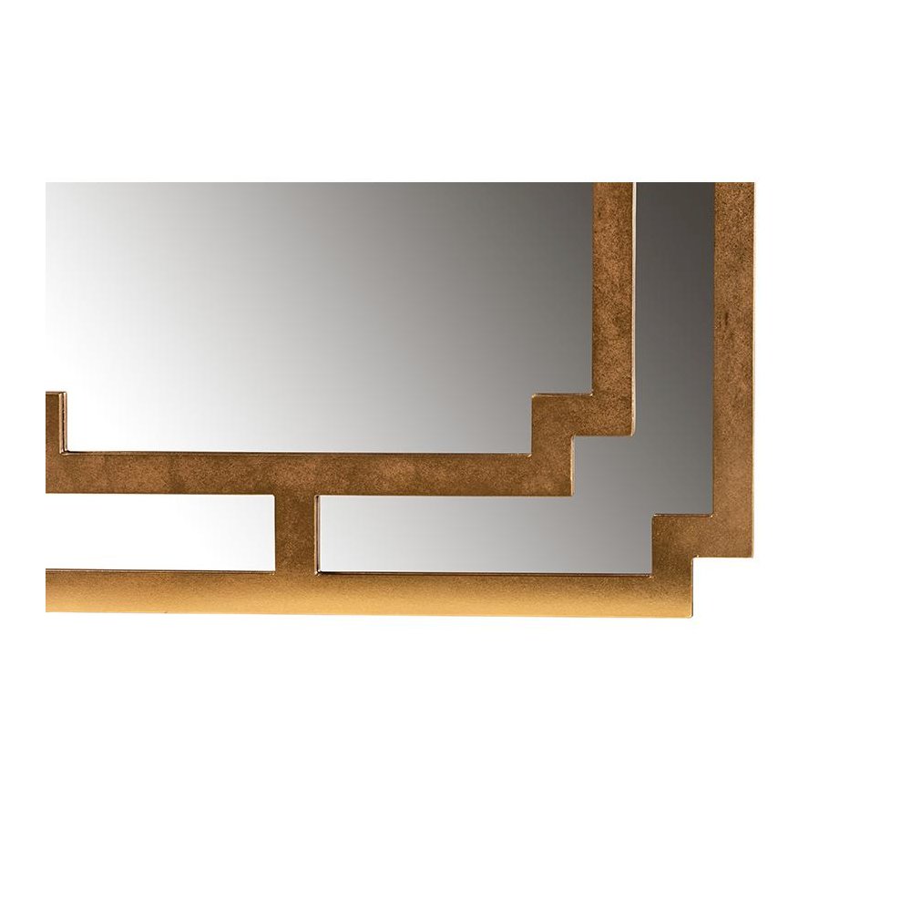Dayana Modern and Contemporary Antique Gold Finished Wood Accent Wall Mirror. Picture 2