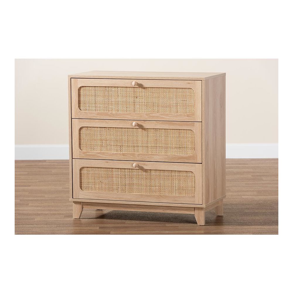 Natural Rattan 3-Drawer Storage Cabinet. Picture 9