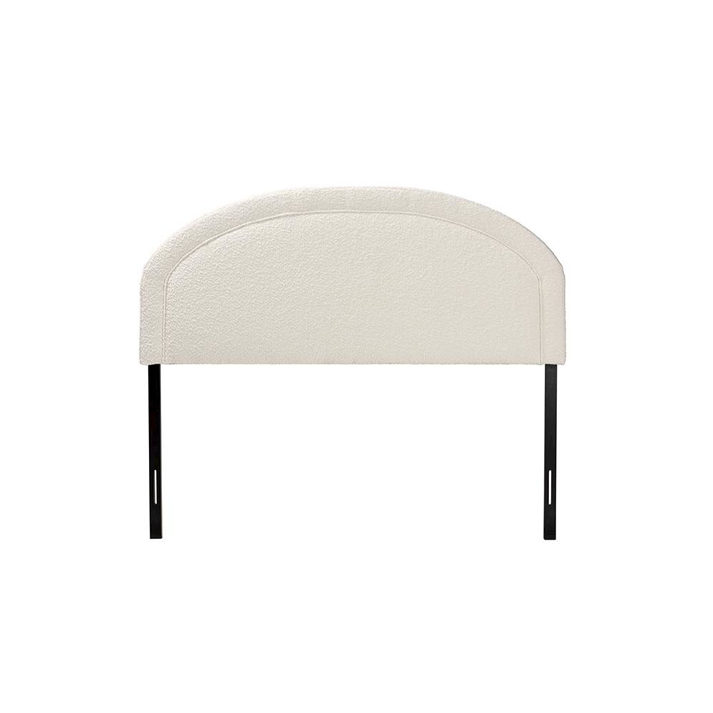 Baxton Studio Fiana Modern Cream Boucle Fabric Queen Size Headboard. Picture 2