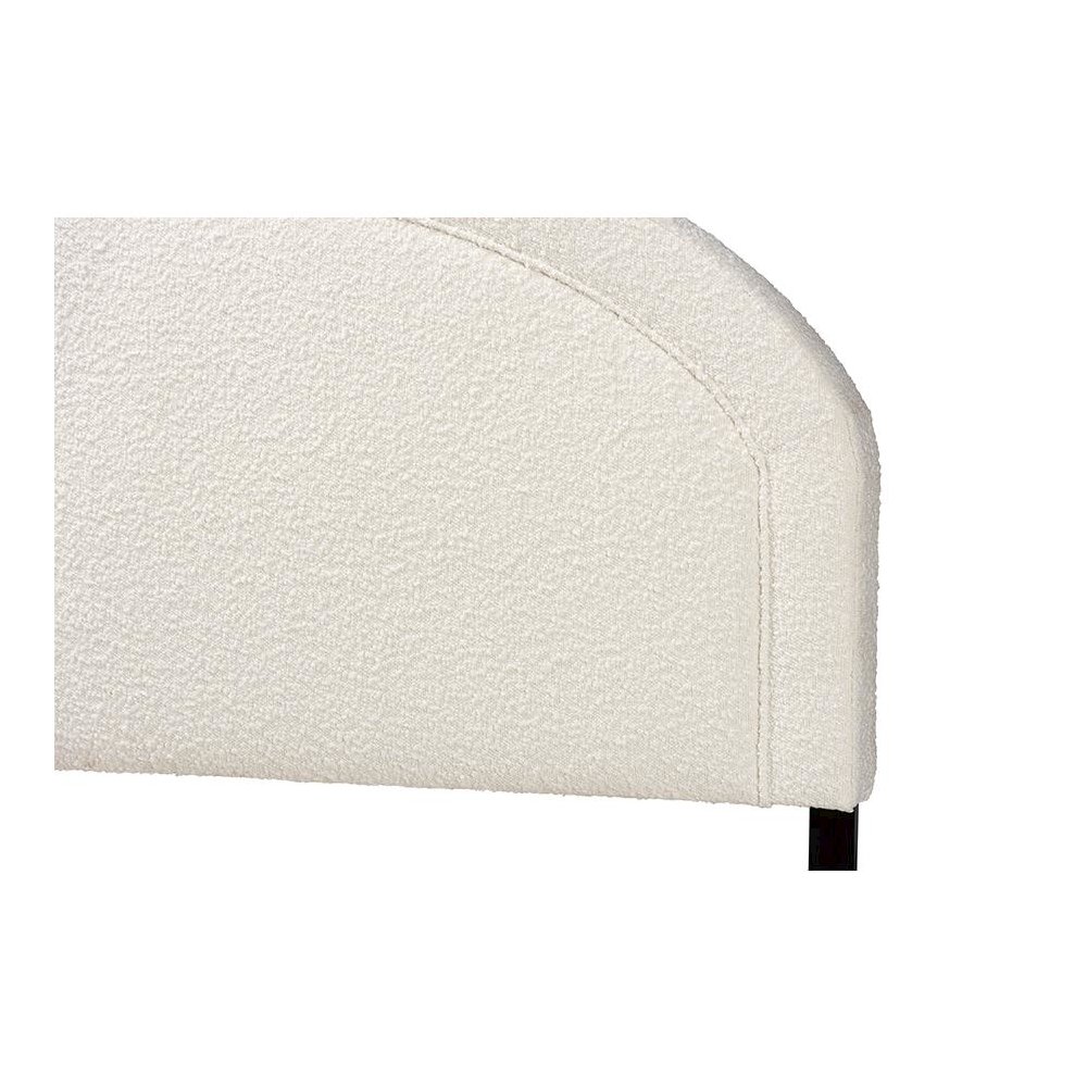 Baxton Studio Fiana Modern Cream Boucle Fabric Queen Size Headboard. Picture 3