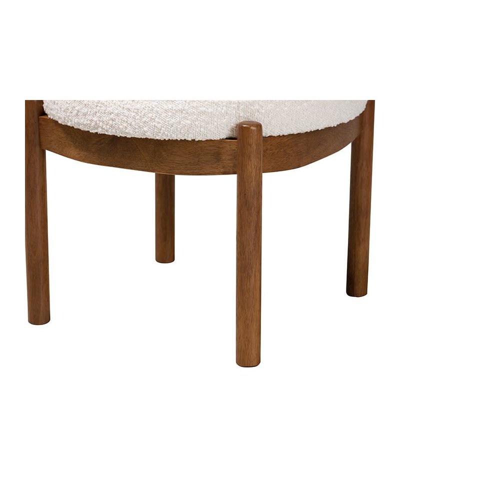 Walnut Brown Finished Rubberwood Ottoman Footstool. Picture 3