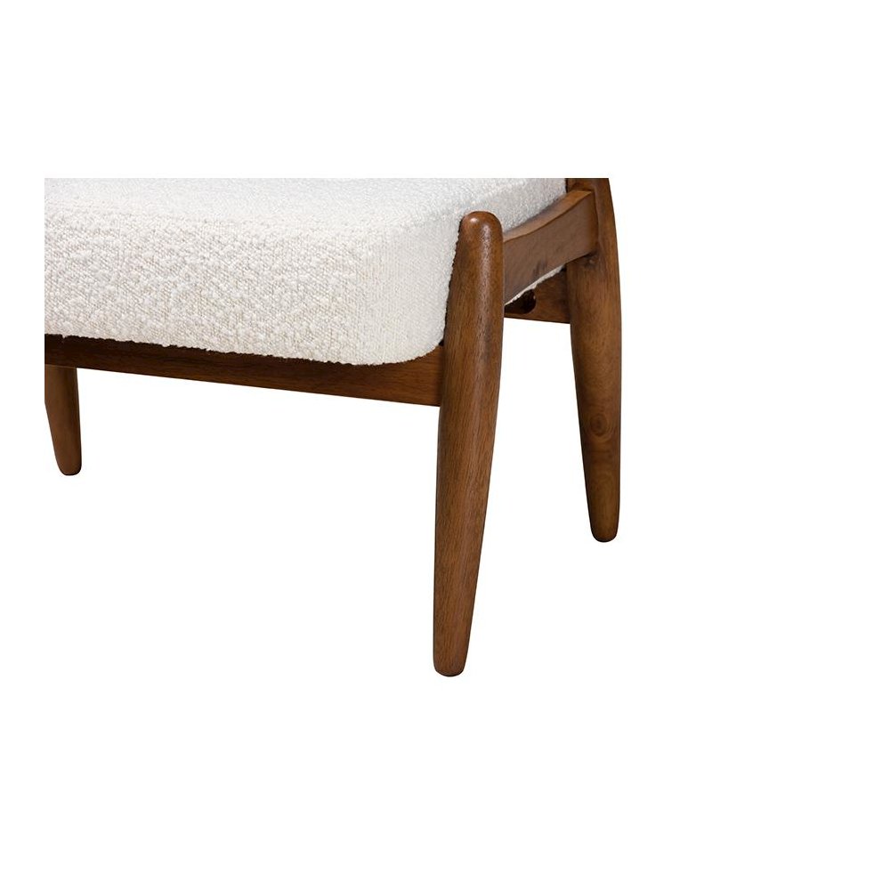 Walnut Brown Finished Rubberwood Ottoman Footstool. Picture 4