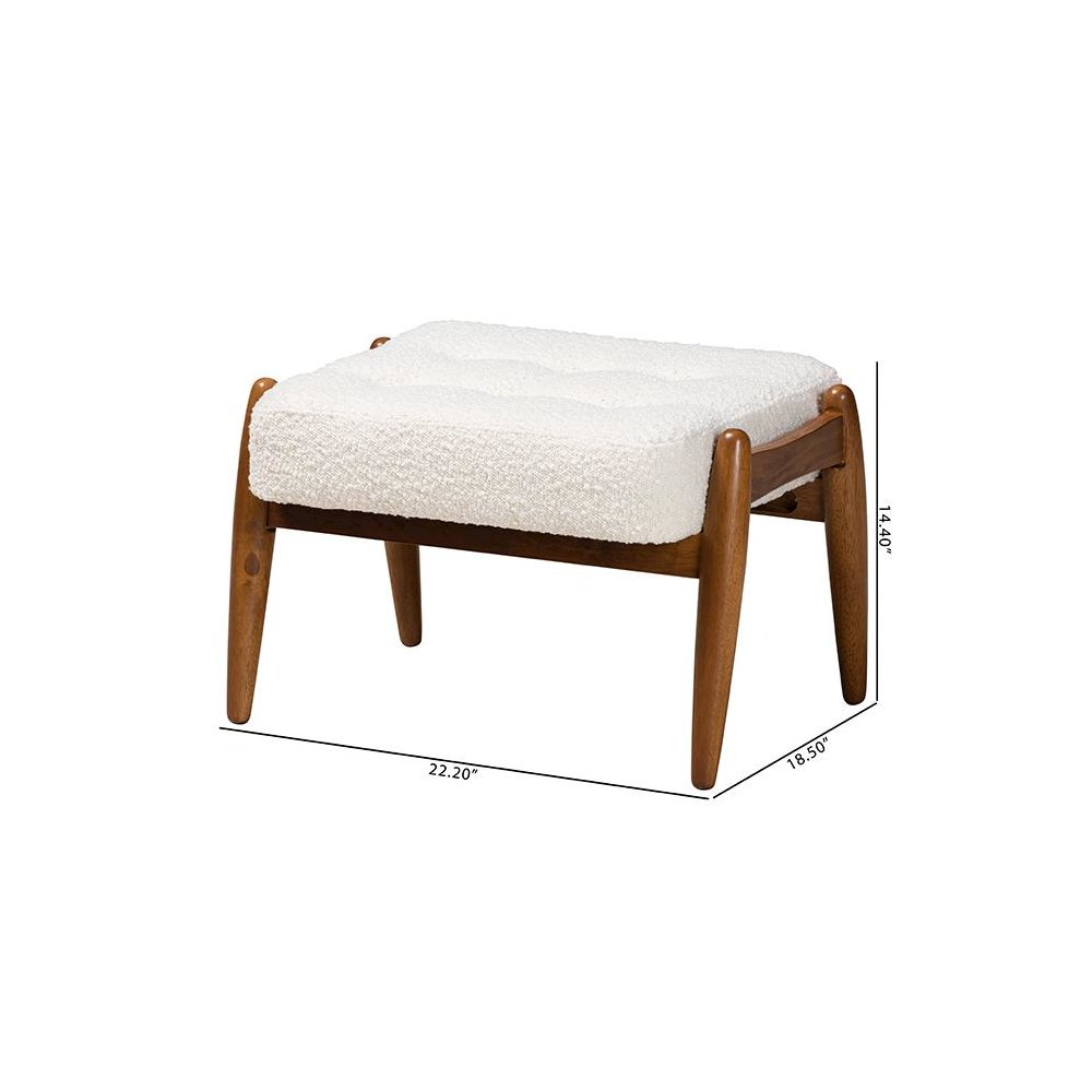 Walnut Brown Finished Rubberwood Ottoman Footstool. Picture 8