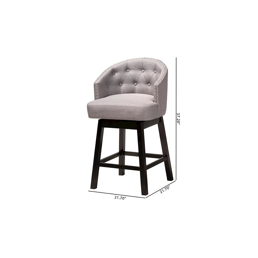 Espresso Brown Finished Wood 2-Piece Swivel Counter Stool Set. Picture 9