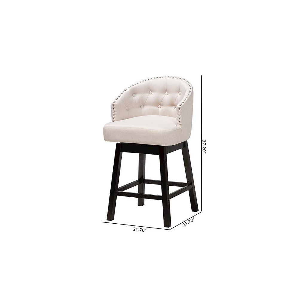 Espresso Brown Finished Wood 2-Piece Swivel Counter Stool Set. Picture 9