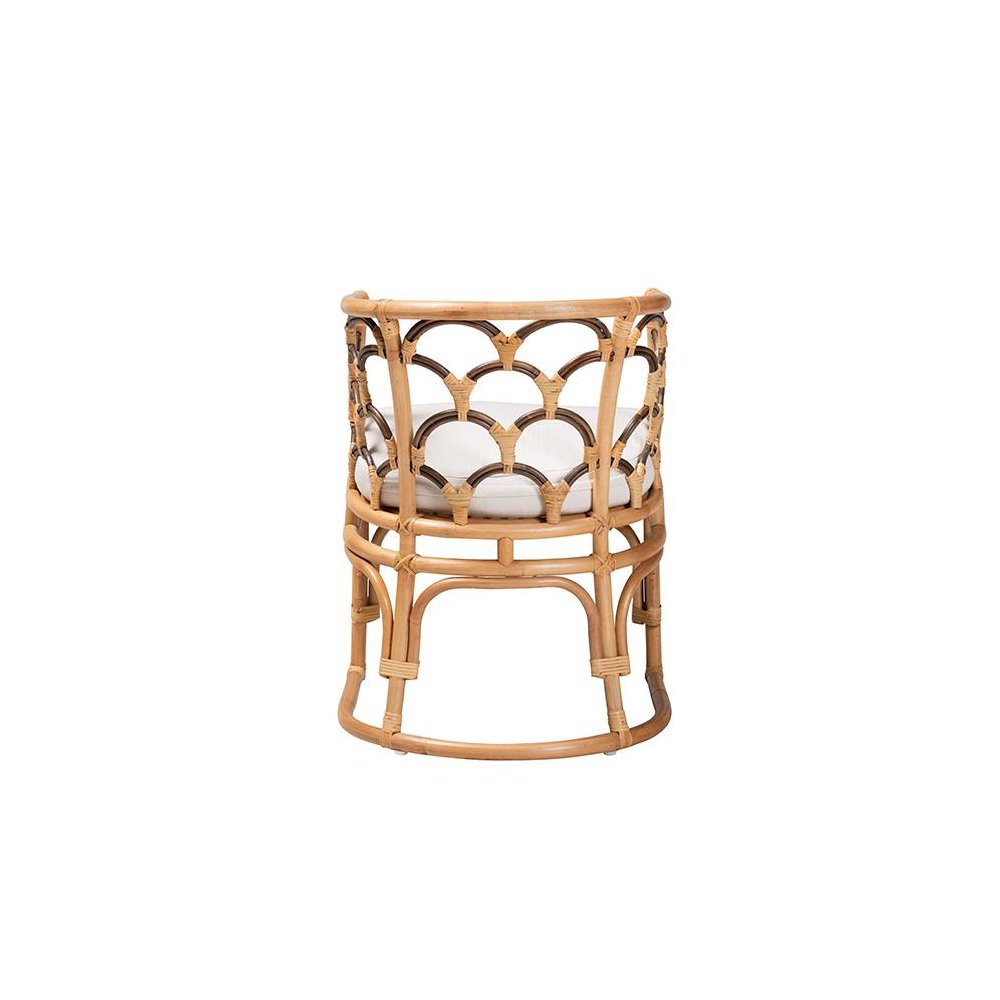 bali & pari Aster Modern Bohemian Natural Brown Rattan Armchair. Picture 4