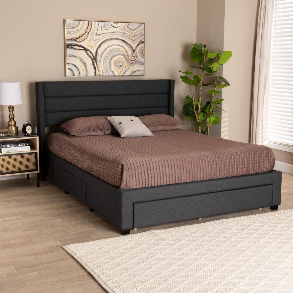 Dark Brown Finished Wood Full Size 3-Drawer Storage Platform Bed. Picture 19