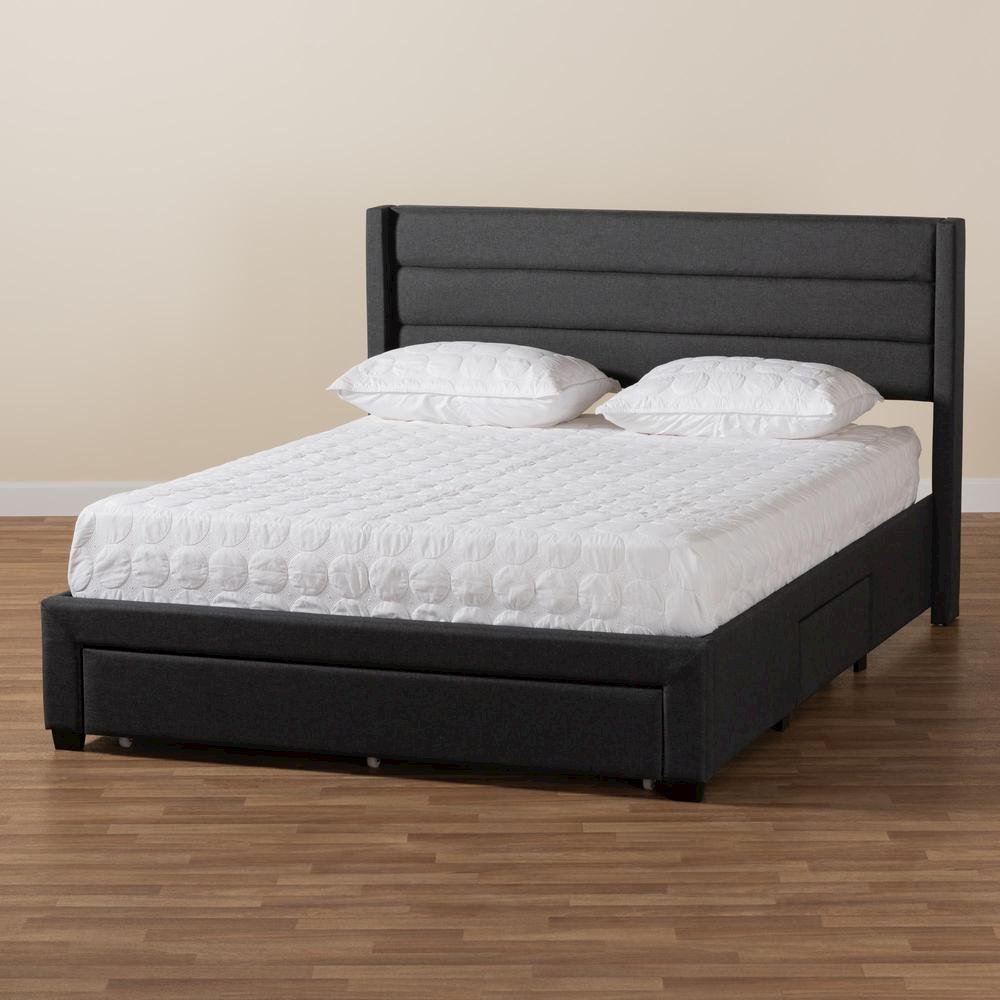 Dark Brown Finished Wood Full Size 3-Drawer Storage Platform Bed. Picture 21