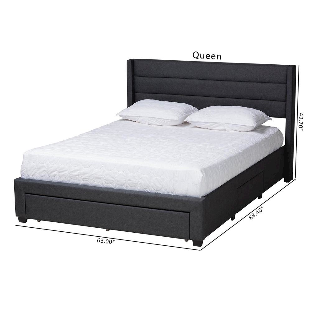 Dark Brown Finished Wood Full Size 3-Drawer Storage Platform Bed. Picture 23