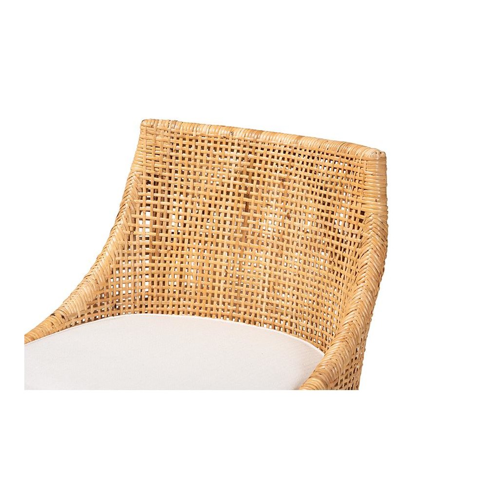 bali & pari Bella Modern Bohemian Natural Brown Rattan Counter Stool. Picture 5
