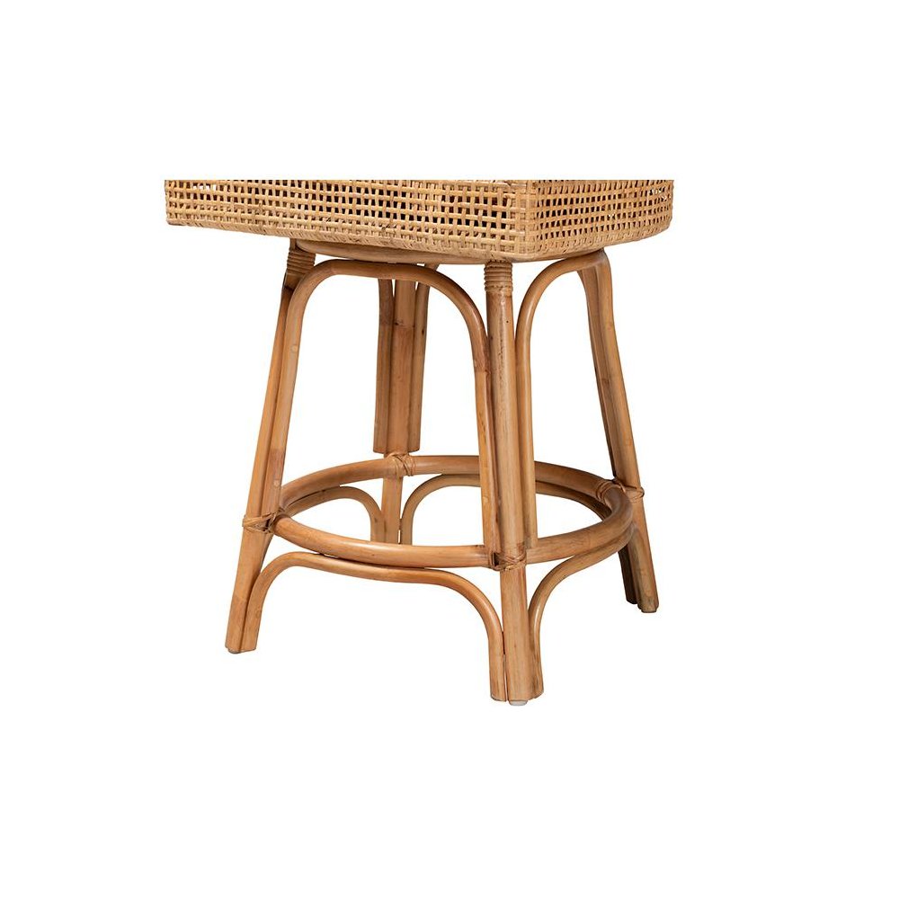 bali & pari Bella Modern Bohemian Natural Brown Rattan Counter Stool. Picture 6