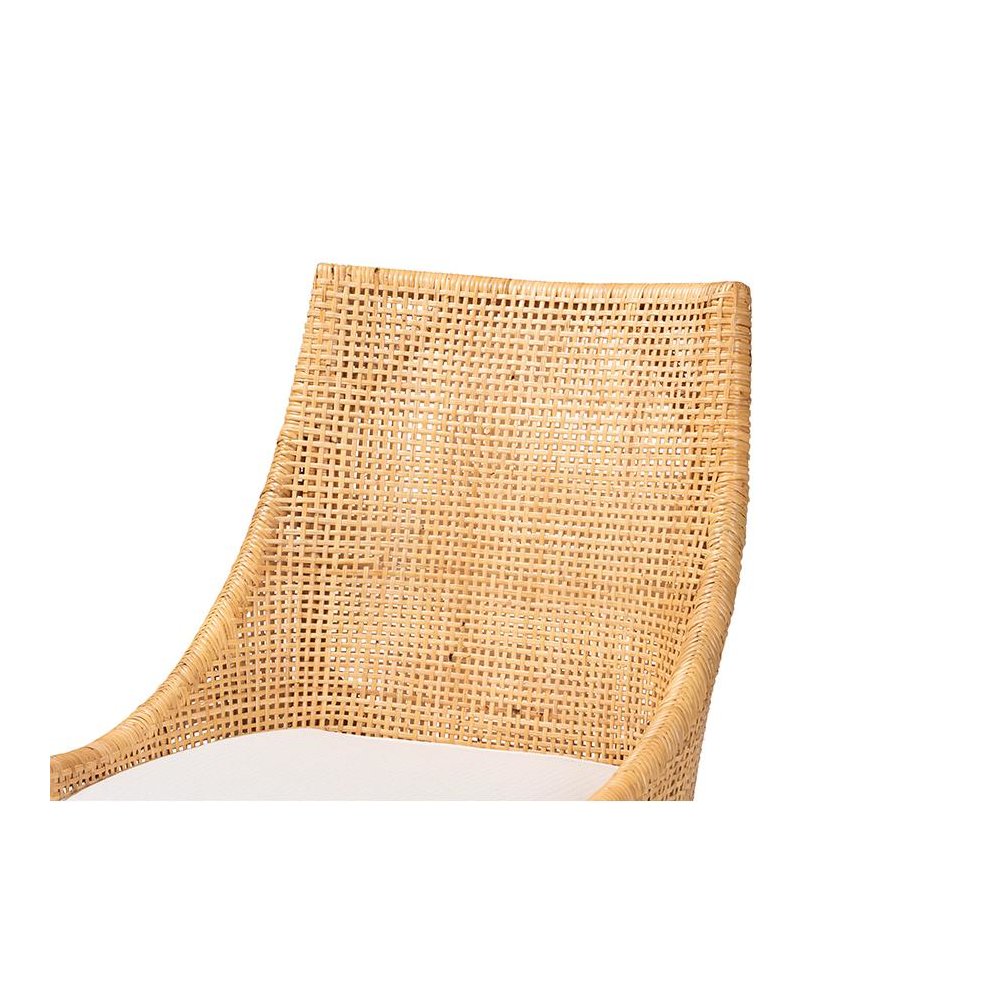 bali & pari Bella Modern Bohemian Natural Brown Rattan Dining Chair. Picture 5