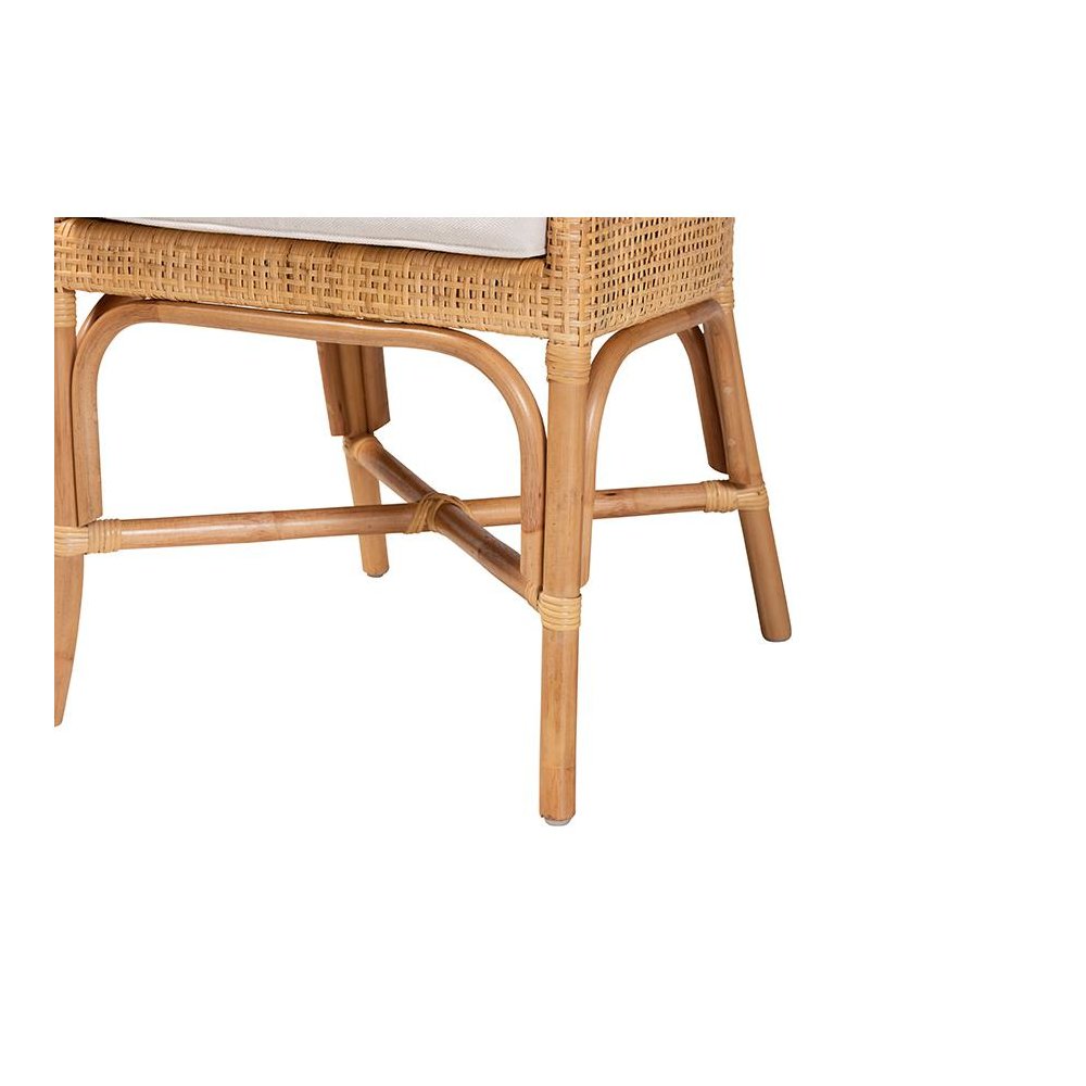 bali & pari Bella Modern Bohemian Natural Brown Rattan Dining Chair. Picture 6