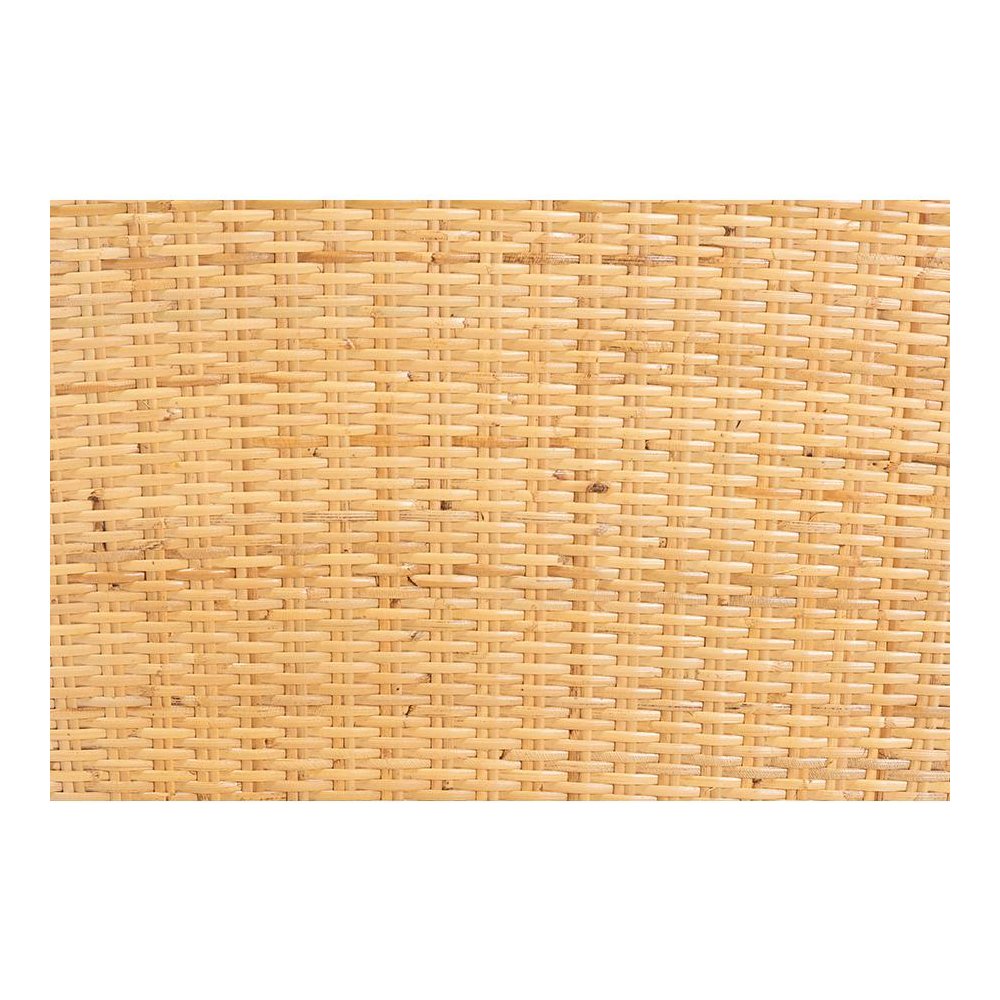 Bohemian Oak Brown Finished Mahogany Wood and Natural Rattan Dining Chair. Picture 7