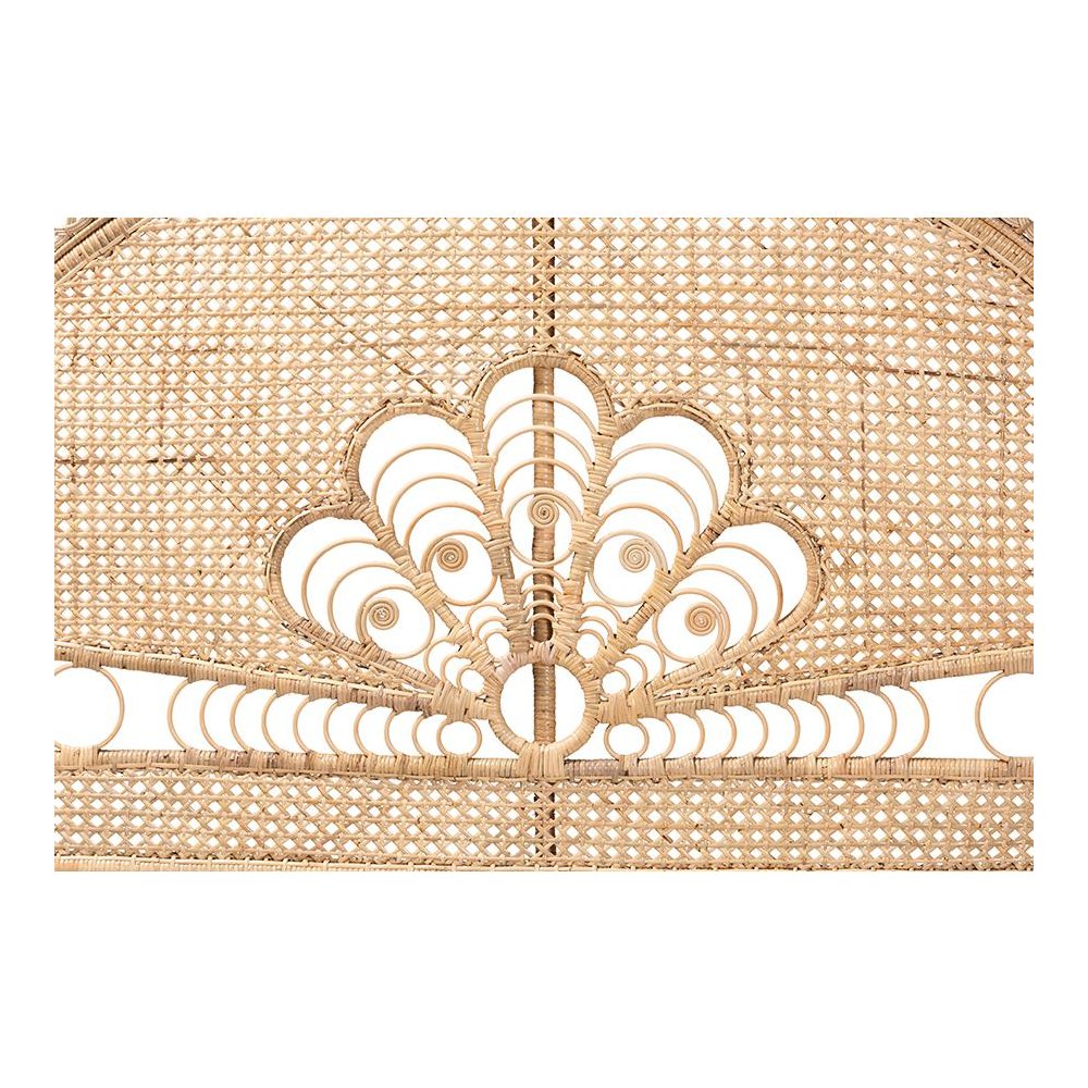 Bohemian Natural Brown Rattan Queen Size Standalone Headboard. Picture 3