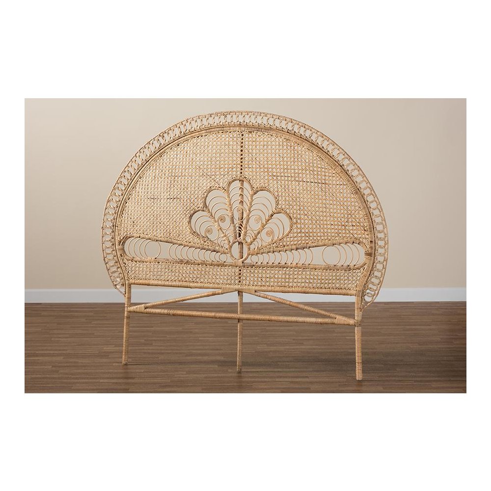 Bohemian Natural Brown Rattan Queen Size Standalone Headboard. Picture 7
