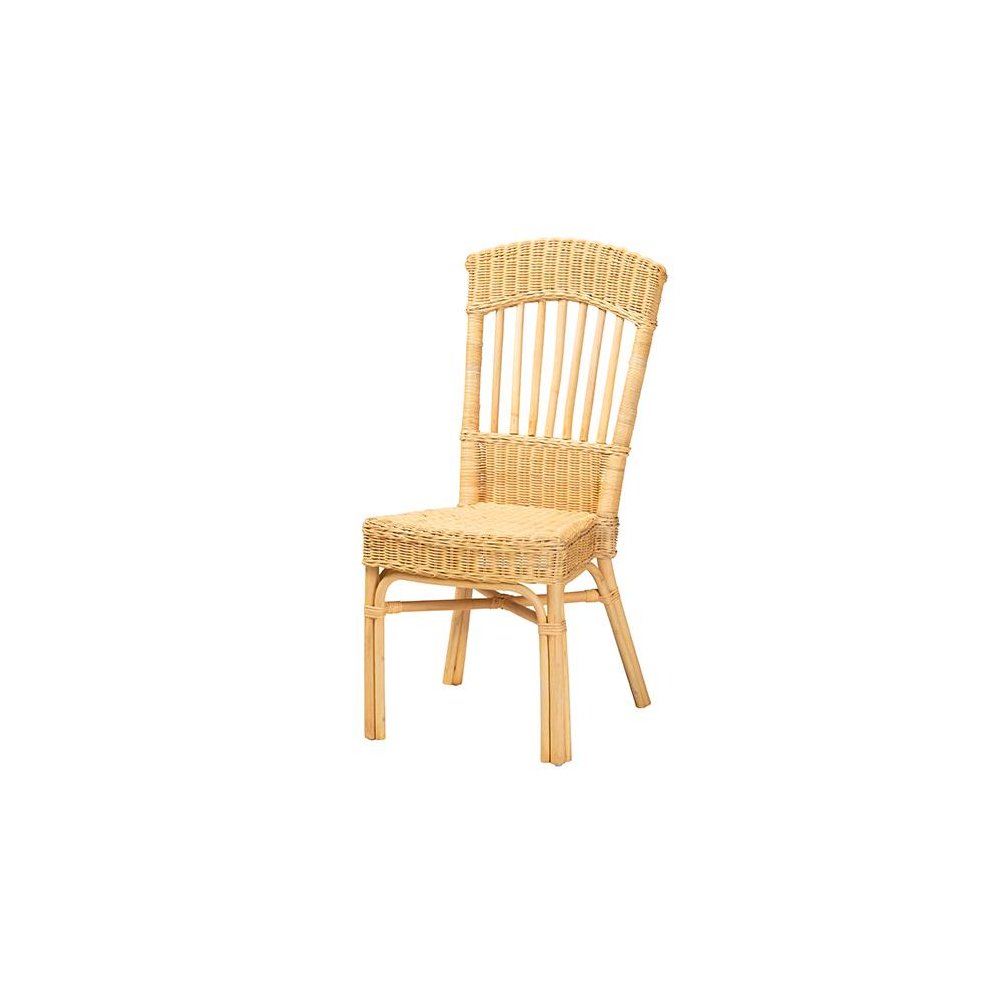bali & pari Barito Modern Bohemian Natural Brown Rattan Dining Chair. Picture 1