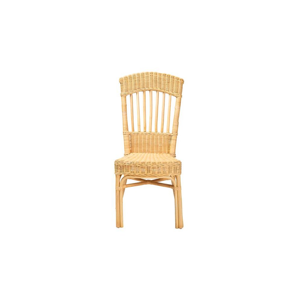 bali & pari Barito Modern Bohemian Natural Brown Rattan Dining Chair. Picture 2