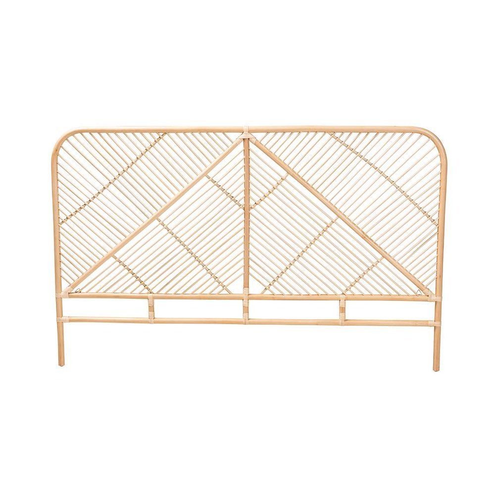 Bohemian Natural Brown Rattan Queen Size Standalone Headboard. Picture 2