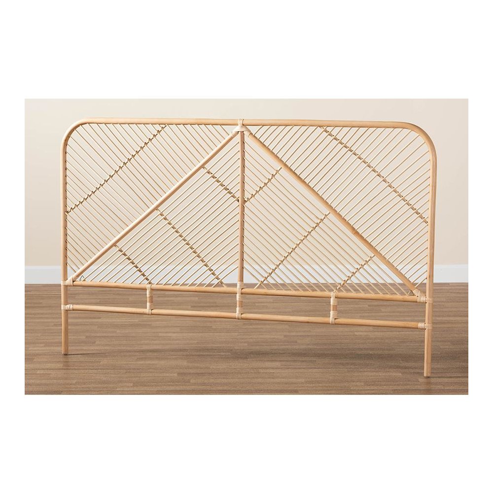 Bohemian Natural Brown Rattan Queen Size Standalone Headboard. Picture 6