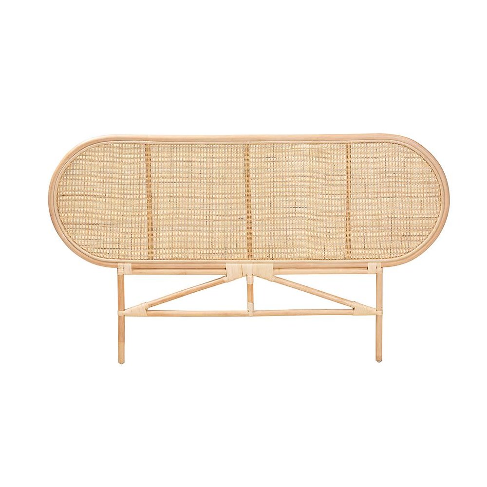 Bohemian Natural Brown Rattan Queen Size Standalone Headboard. Picture 2