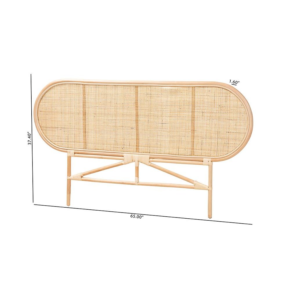 Bohemian Natural Brown Rattan Queen Size Standalone Headboard. Picture 8
