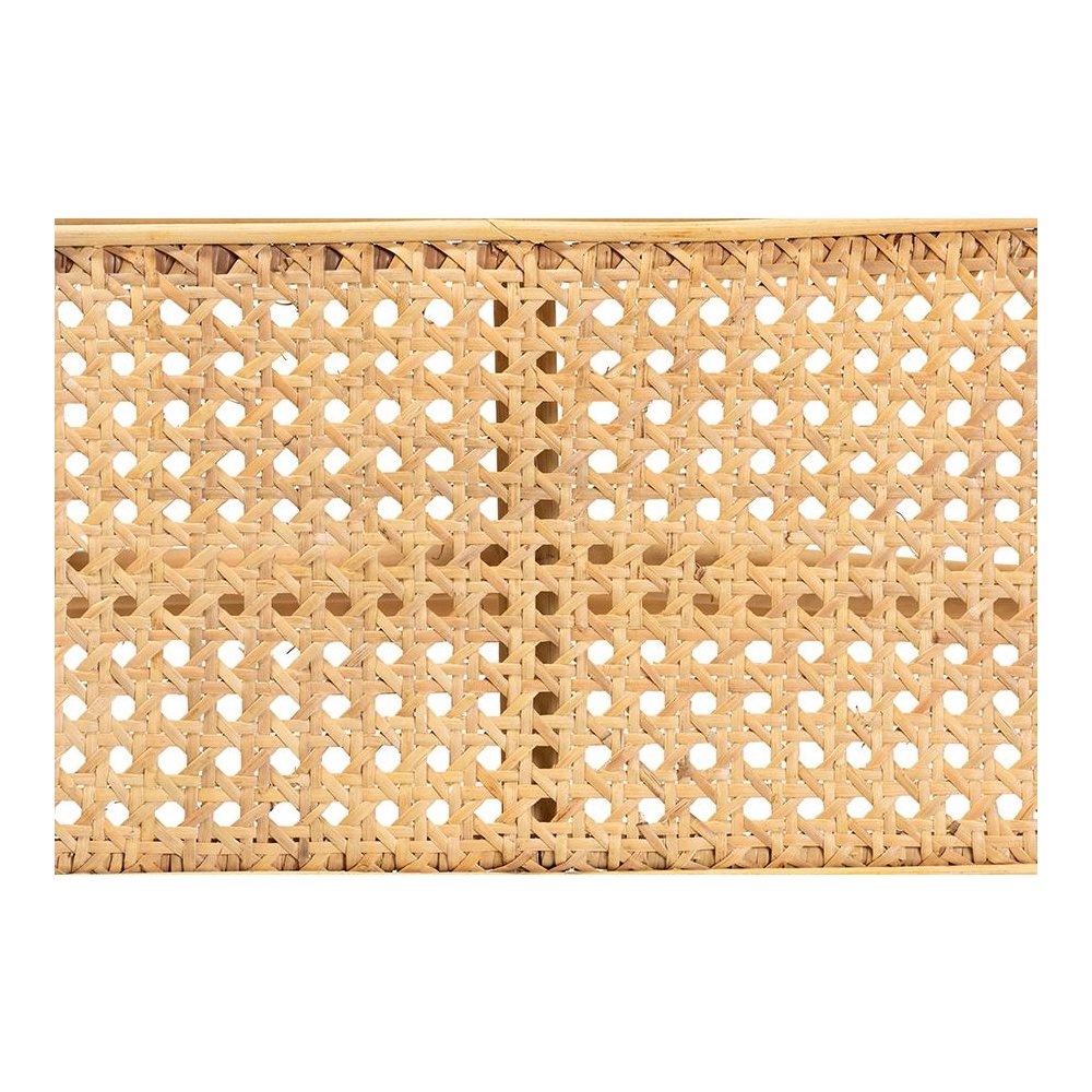 bali & pari Septa Modern Bohemian Natural Brown Rattan Accent Bench. Picture 5