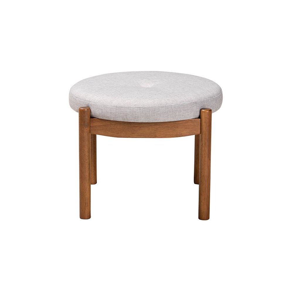 Walnut Brown Finished Wood Ottoman Footstool. Picture 2
