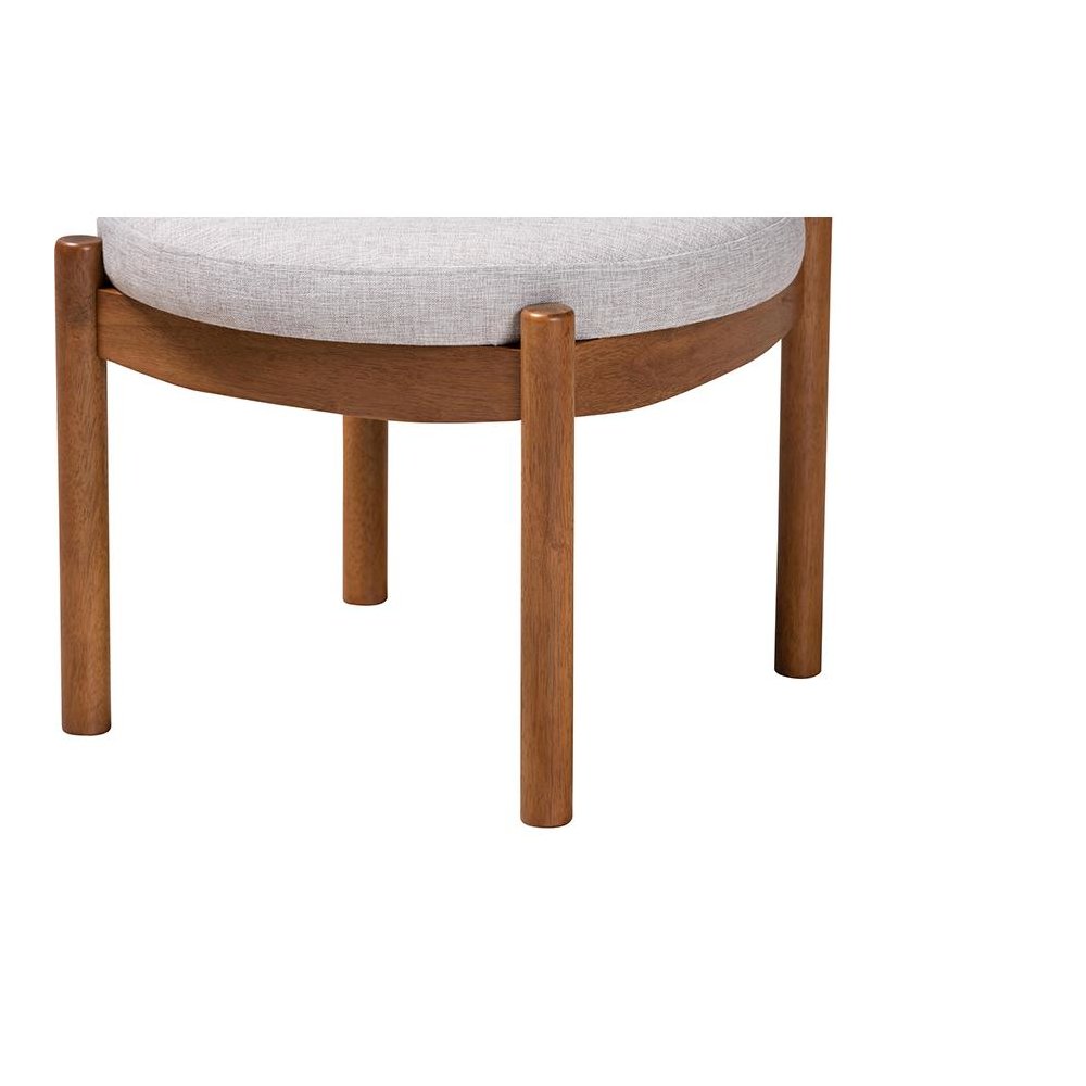 Walnut Brown Finished Wood Ottoman Footstool. Picture 3